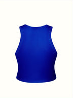 Women's Y2K Elegant Fashion Autumn/Summer Round Neck Tank Top, Cherry Print, Soft Fabric, Machine Washable Comfortable Knitwear, Trendy Four-Season Sexy Street Style, Popular Loose-Fit Comfortable Multi-Color Breathable Trendy Casual Top - Blue