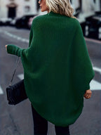 New Autumn And Winter Collection of Popular Casual Fashion Loose And Easy Versatile Elegant Retro Long-Sleeve Shawl Women'S Cardigan Top - Green
