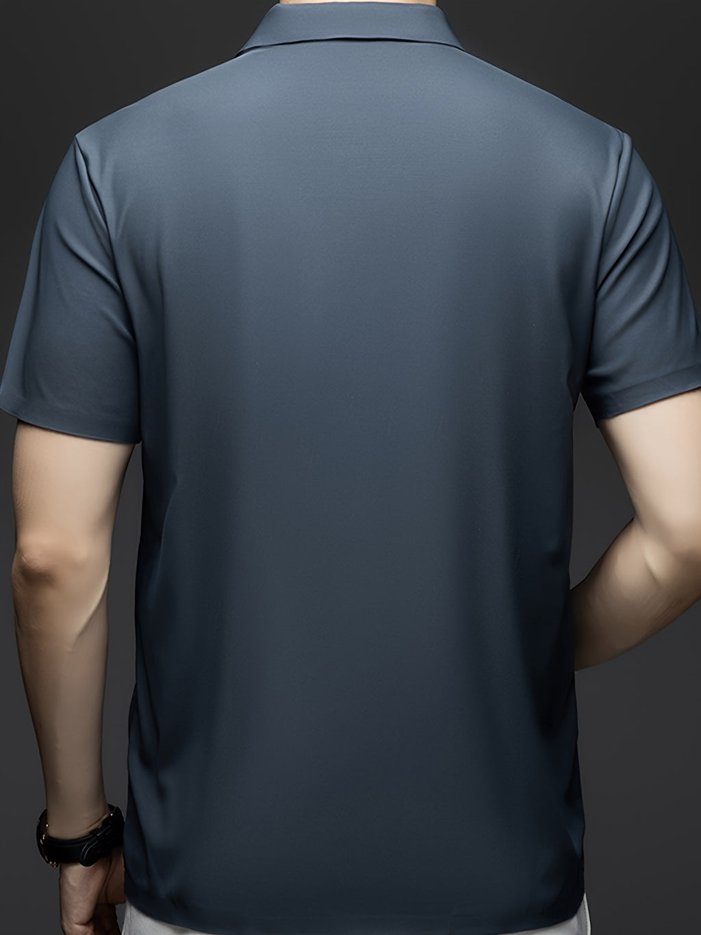 Men'S Summer Short Sleeve Polo Shirt, 3D Structured Collar, Durable And Non-Collapsing, Neckline And Shoulder Line Shaping, Moisture Wicking And Breathable, Non-Sweaty for Long Sitting - SINBOS - Dark Gray