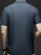 Men'S Summer Short Sleeve Polo Shirt, 3D Structured Collar, Durable And Non-Collapsing, Neckline And Shoulder Line Shaping, Moisture Wicking And Breathable, Non-Sweaty for Long Sitting - SINBOS - Dark Gray