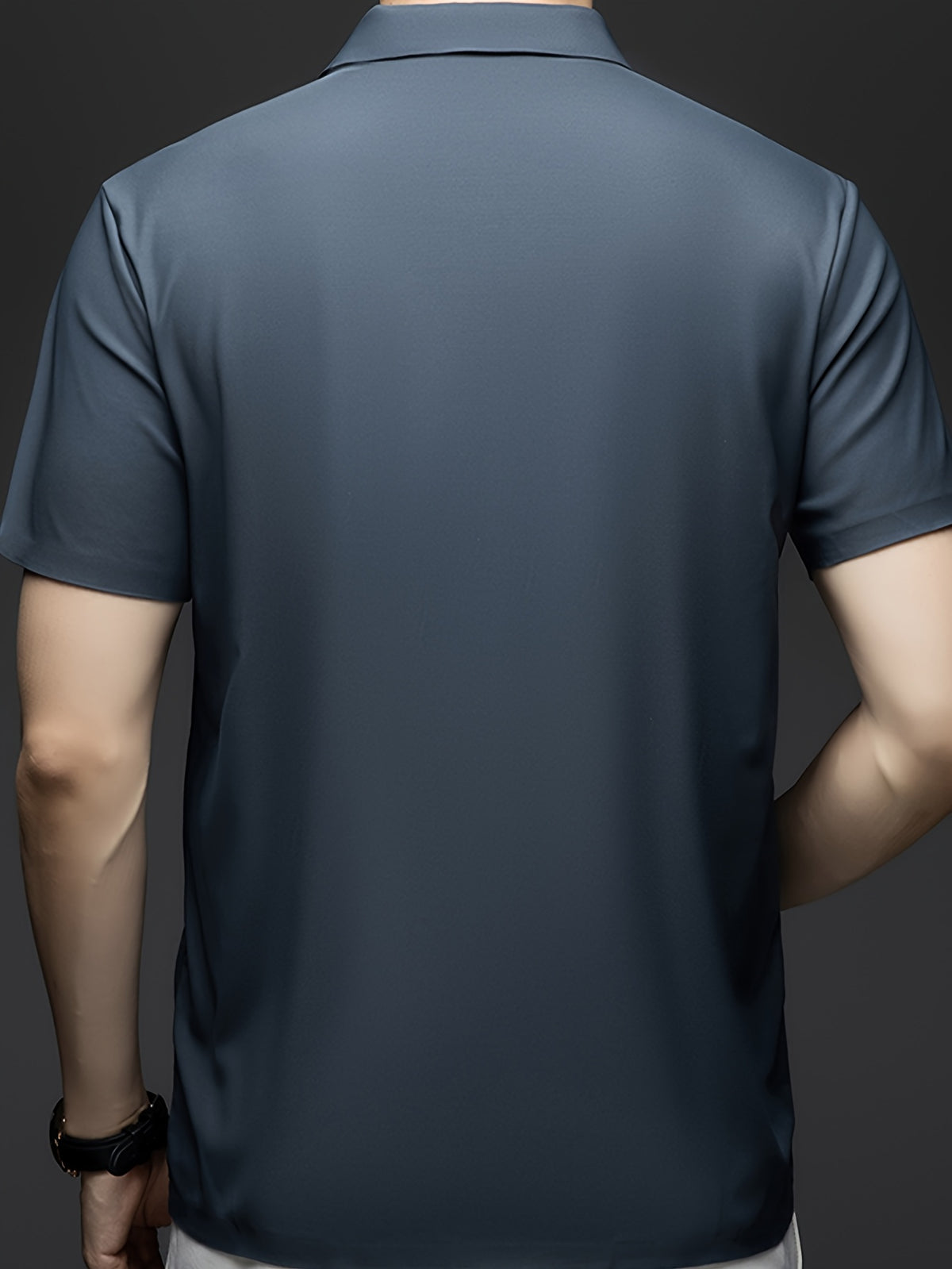 Men'S Summer Short Sleeve Polo Shirt, 3D Structured Collar, Durable And Non-Collapsing, Neckline And Shoulder Line Shaping, Moisture Wicking And Breathable, Non-Sweaty for Long Sitting - SINBOS - Dark Gray