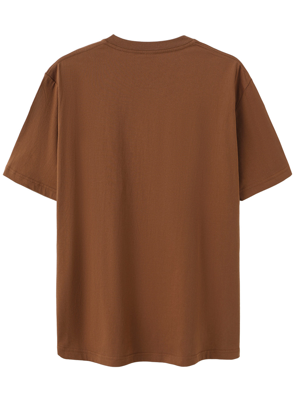 Men'S 100% Round Neck Short Sleeve T-Shirt with Turtle, Floral, And Wave Print, Comfortable, Soft, Breathable, Casual, Fashionable Summer Top - COFFEE COLOR