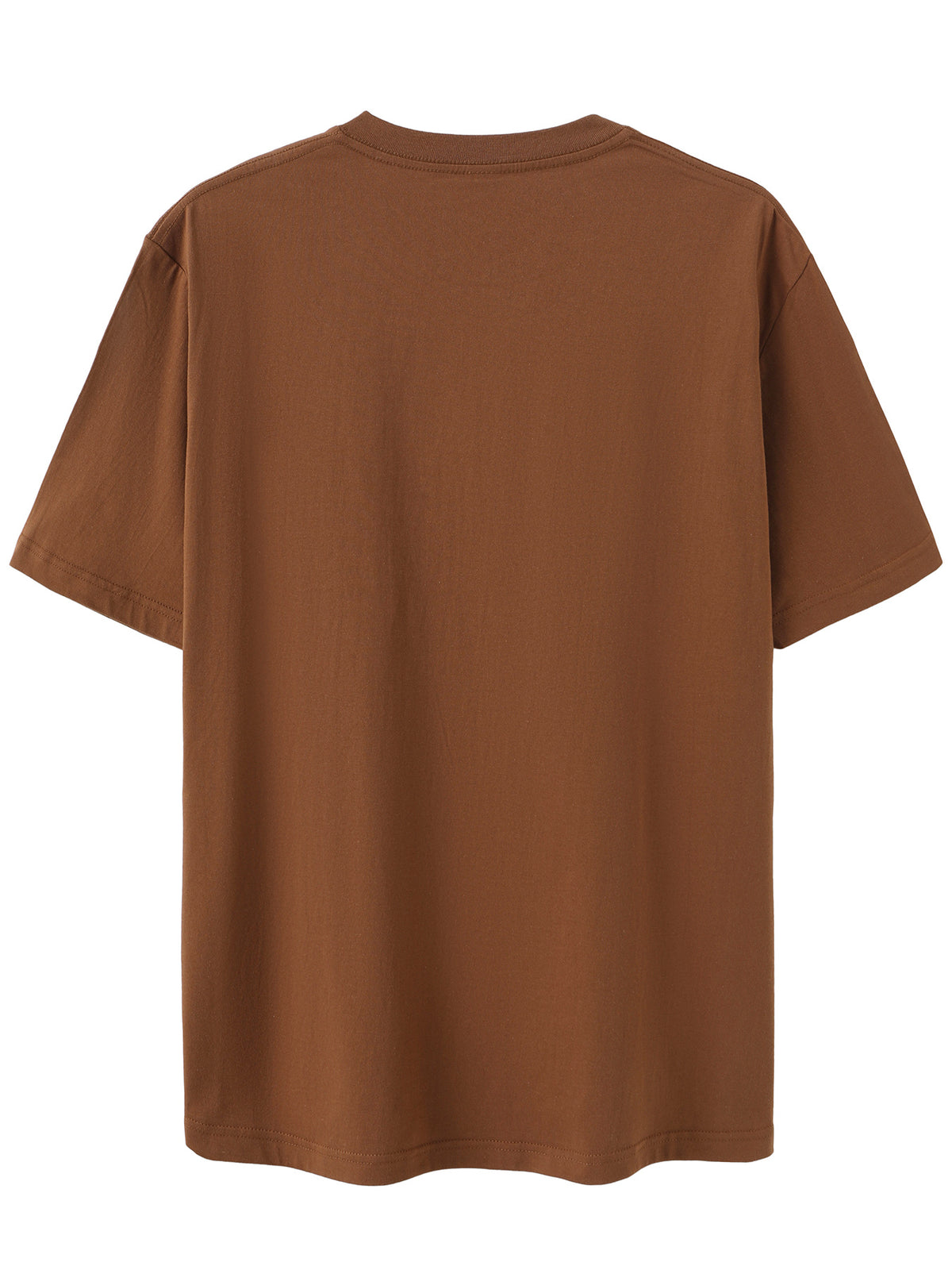Men'S 100% Round Neck Short Sleeve T-Shirt with Turtle, Floral, And Wave Print, Comfortable, Soft, Breathable, Casual, Fashionable Summer Top - COFFEE COLOR