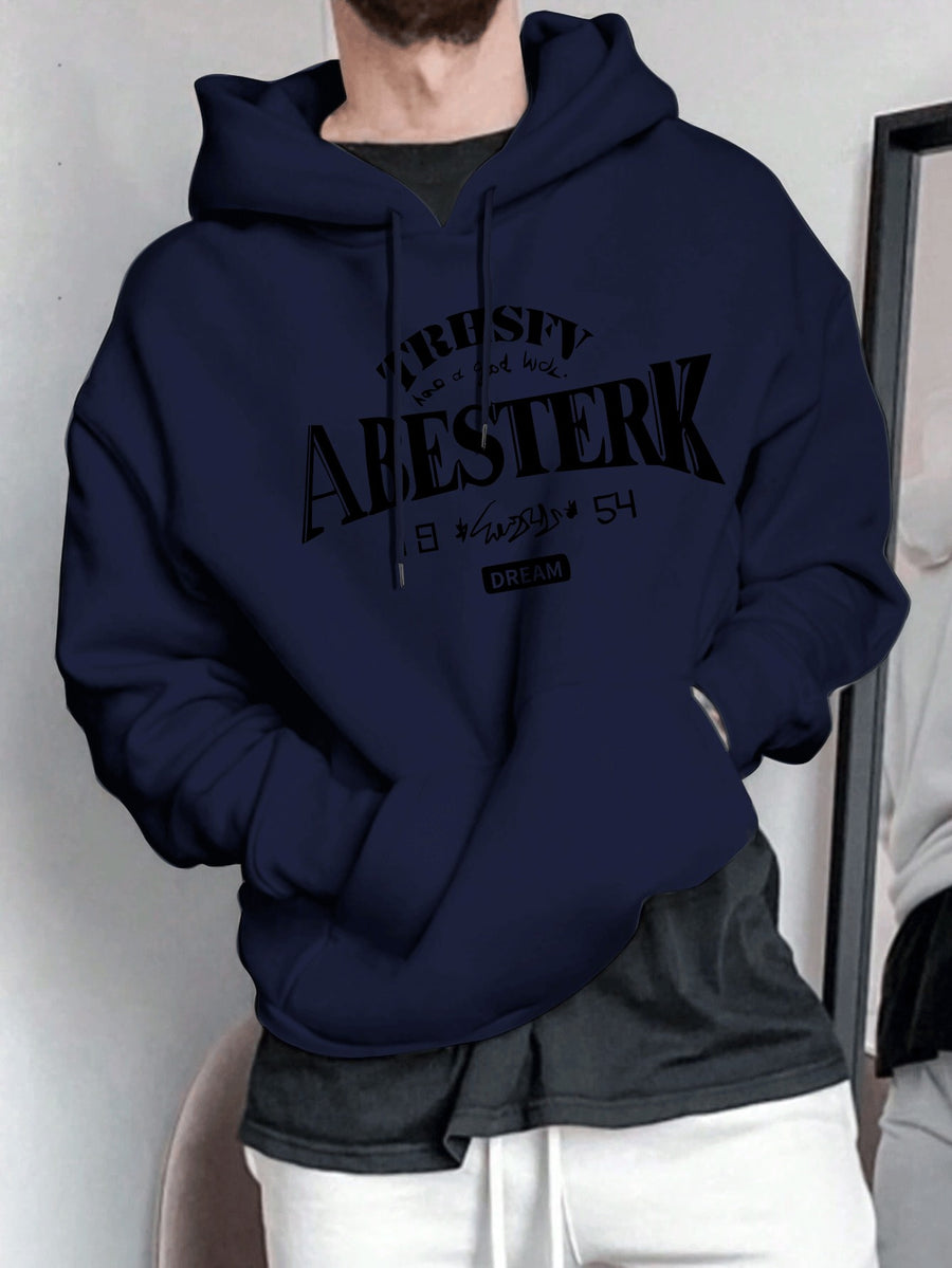 Spring/Autumn Men'S Casual Hooded Sweatshirt Youth Handsome Hoodie - Navy Color