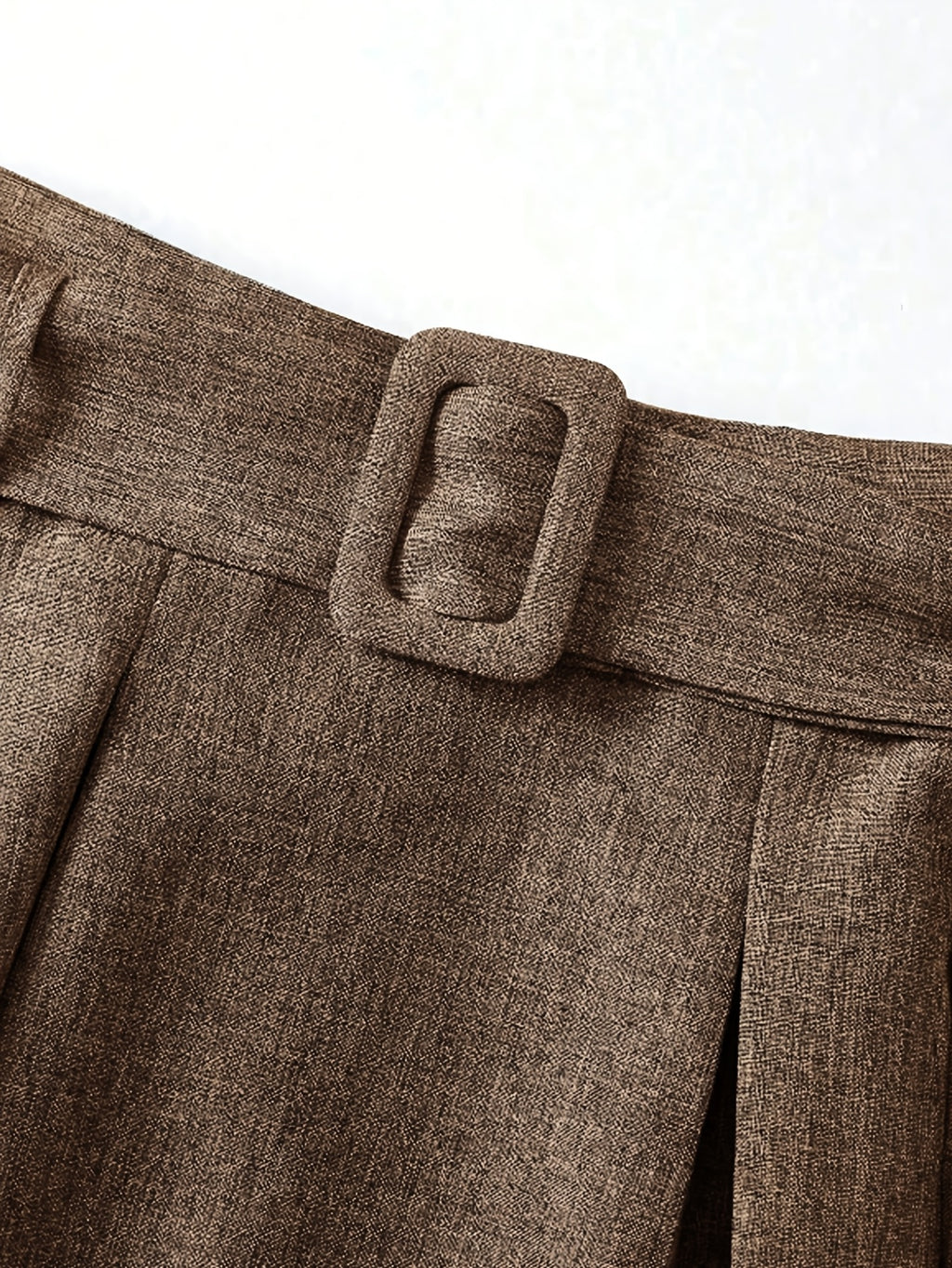 Elegant Women's Pleated Skirt for Daily and Holiday Wear, Christmas-Themed Color Palette, Elegant Korean-Style Belted Maxi Skirt - Camel