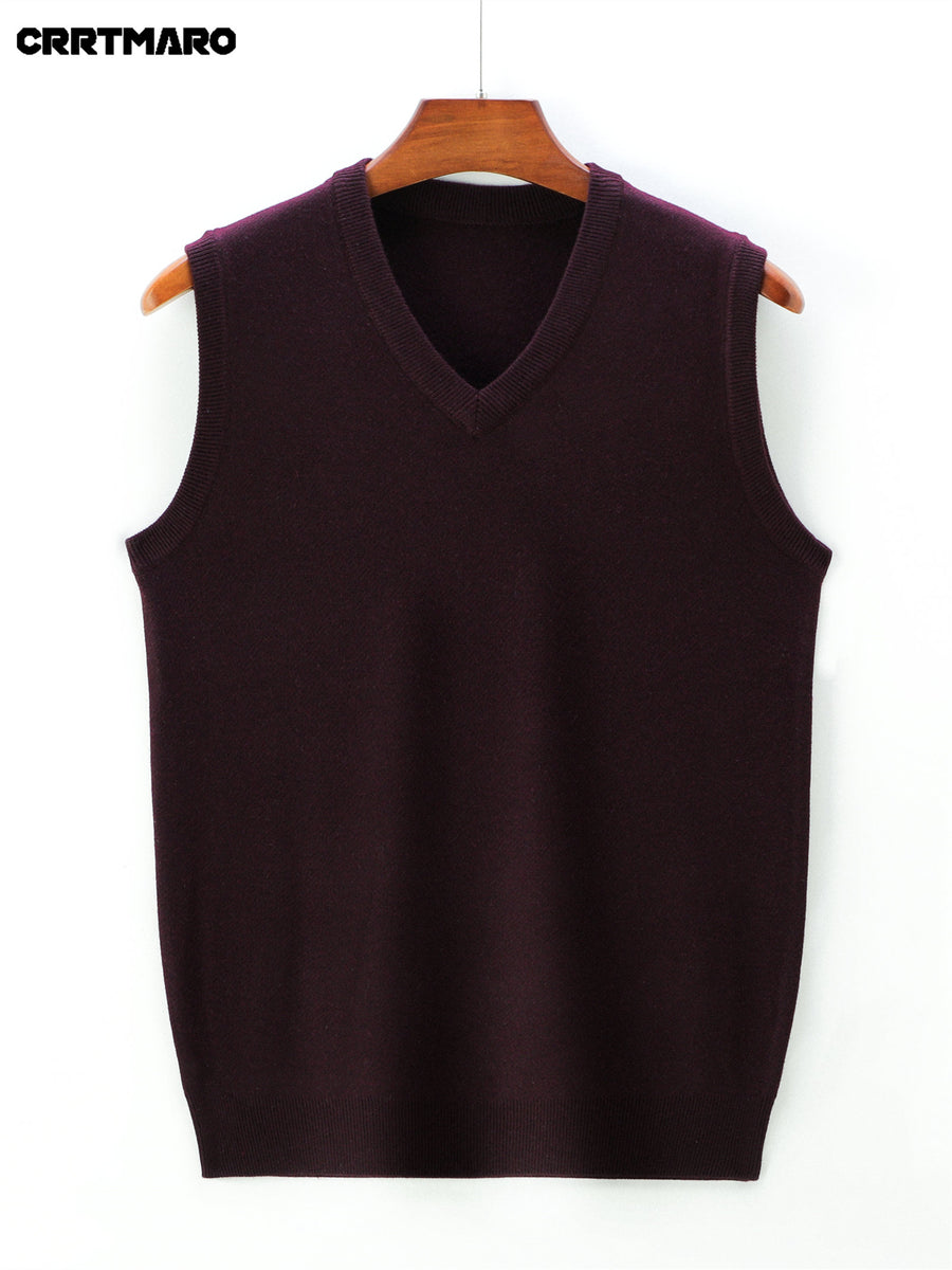Men's Thick Sweater Vest, Warm Casual Layering Top for Fall and Winter - Fuchsia