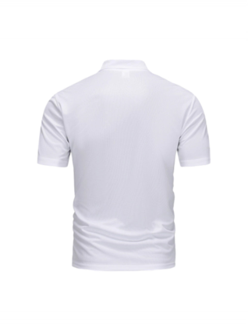 Two-pc Men's Zippered Polo Shirt, New Men's Business Travel Lapel Polo Short Sleeve, Particularly Stylish Short Sleeve Top - Light Blue+White