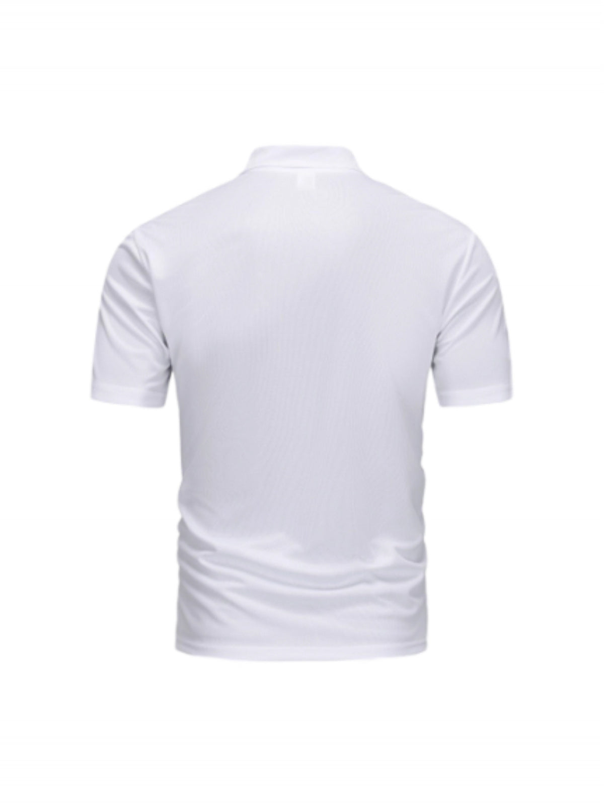 Two-pc Men's Zippered Polo Shirt, New Men's Business Travel Lapel Polo Short Sleeve, Particularly Stylish Short Sleeve Top - Light Blue+White