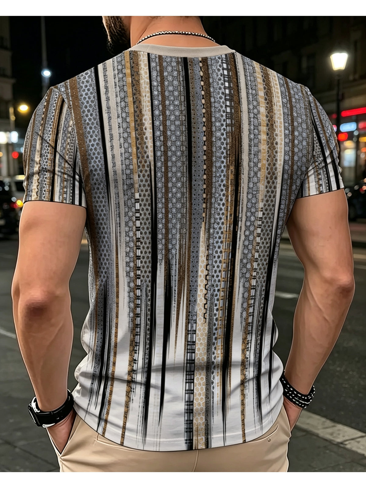 Men'S Fashionable Printed V-Neck Short-Sleeve T-Shirt, Lightweight And Breathable, Quick-Dry, Suitable for Daily Casual Wear, Sports, Street Style, Comfortable And Machine Washable. Men'S Short-Sleeve Shirt for Summer Outdoor Hiking, Fitness - Mixed Color