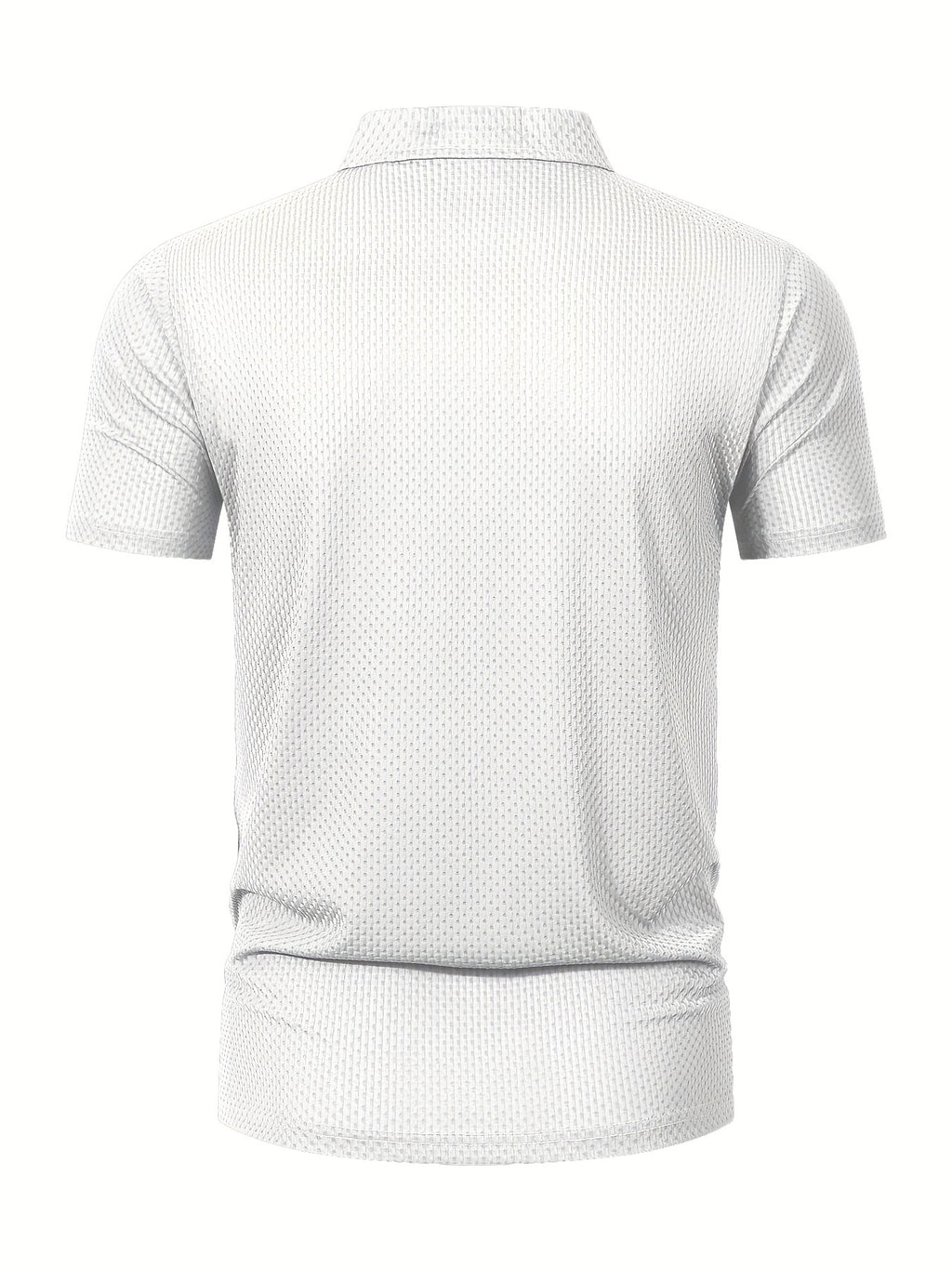 Summer Shirt, Breathable Daily Wear Quick- Fabric Business Casual Short Sleeve with Collar and Button Details, Comfortable and Breathable Micro-Texture Shirt for Casual Attire - White