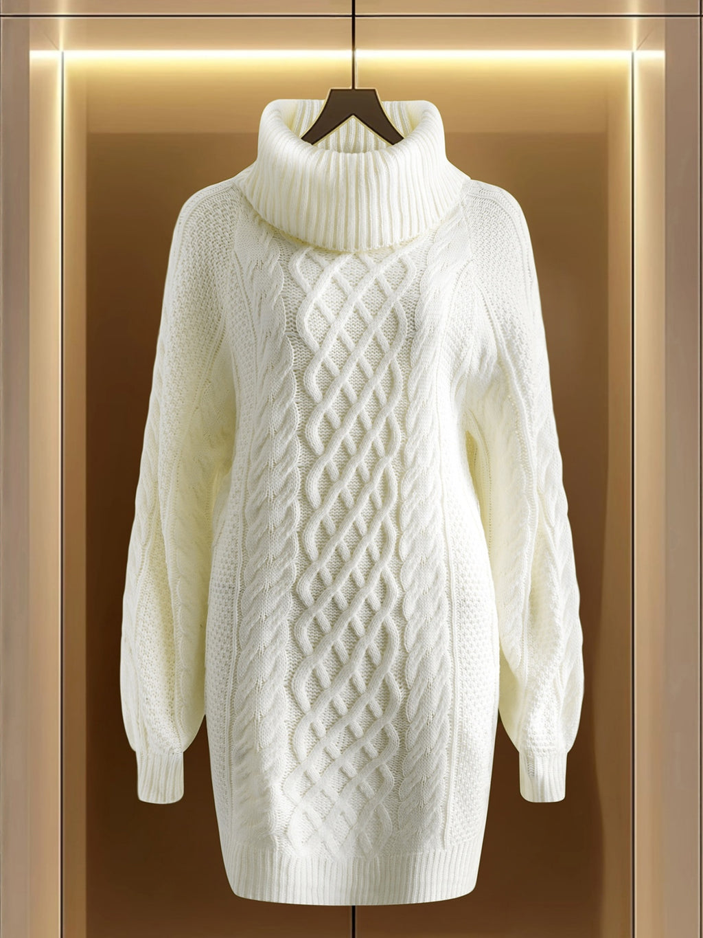 Vica-Style High-Neck Sweater, Loose And Solid Color Design for Autumn And Winter, Suitable for Home, Leisure, And Commuting - White