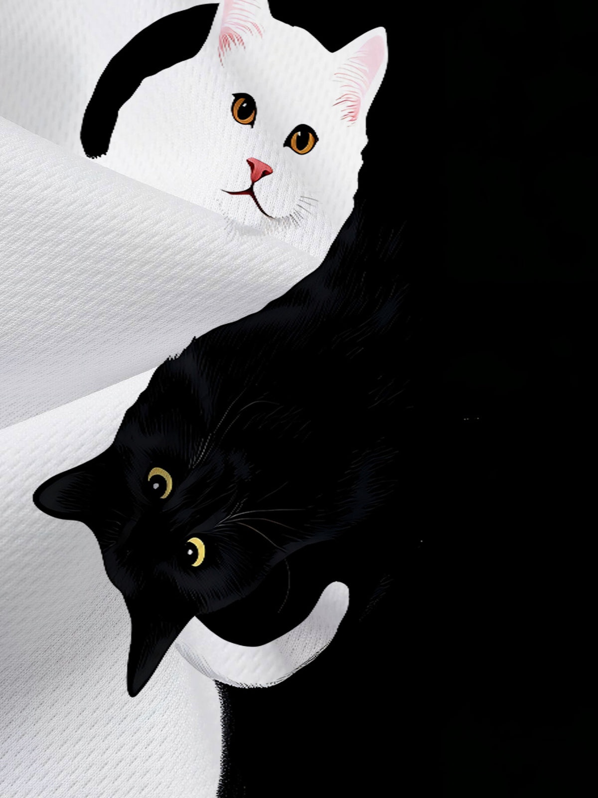 Women's Cat Lover T-Shirt with Full-Body Black & White Kitten Print - Short Sleeve Crew Neck Summer Top Suitable for Daily Wear, Outdoor, Casual for Cat-Themed Outfits - Mixed colors