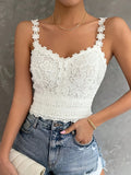 Fashion Lace Women'S Vest - Beige
