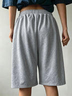 Women'S Loose Pleated Solid Color Casual Sweatpants, Spring Summer Fall - Space Gray
