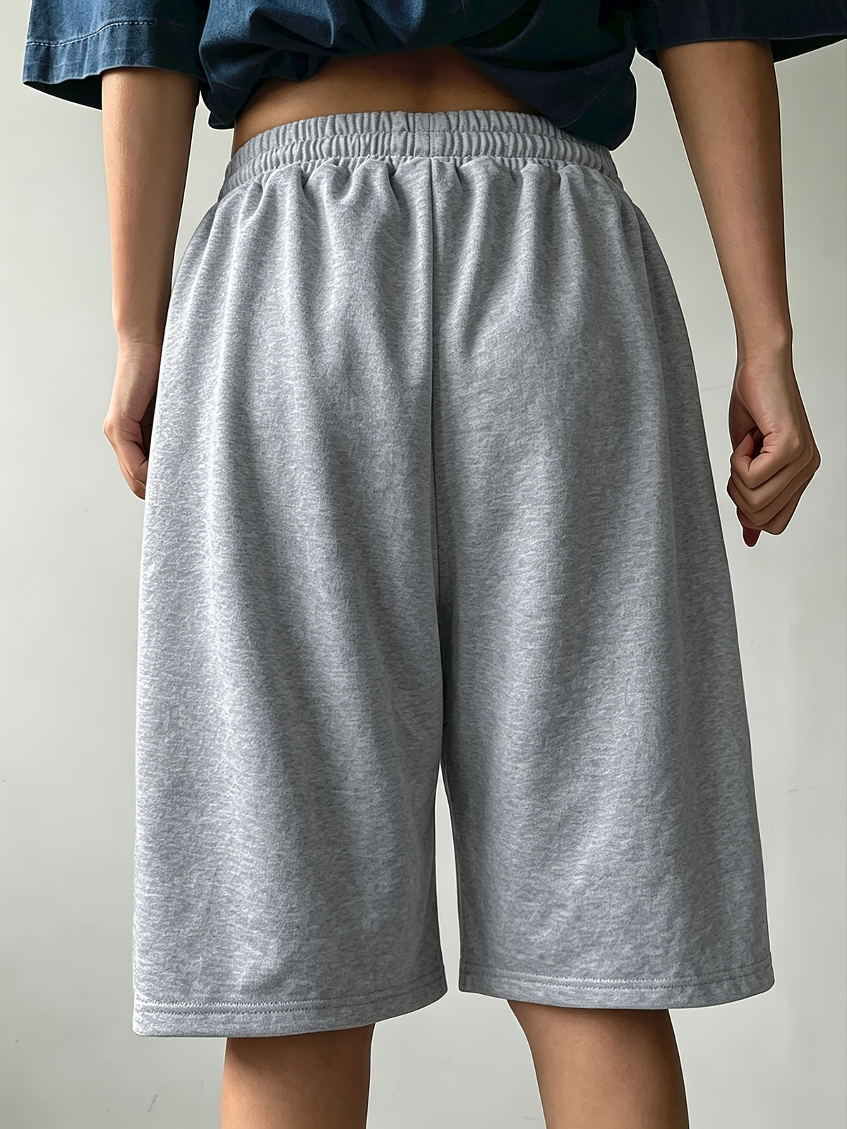 Women'S Loose Pleated Solid Color Casual Sweatpants, Spring Summer Fall - Space Gray