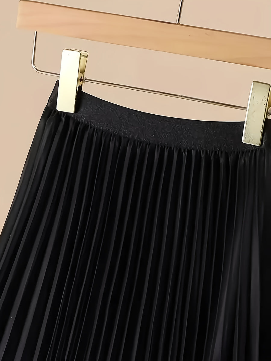 Women'S Pleated Skirt - Black