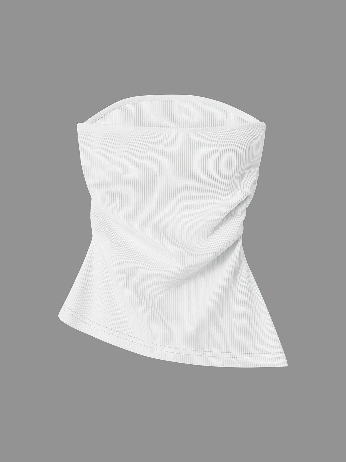 European And American Style Women'S Tube Top, New Pleated Slim-Fitting Split Hot Style Sleeveless Vest for Spring, Summer And Autumn - White
