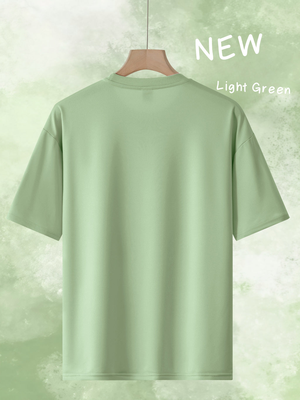 Men's Trendy Loose-Fit Crew Neck T-Shirt, Casual Daily Short-Sleeve Tee, BORG 1956 Vintage Letter Print, Simple and  Versatile Top, Suitable as a Gift - Light Green