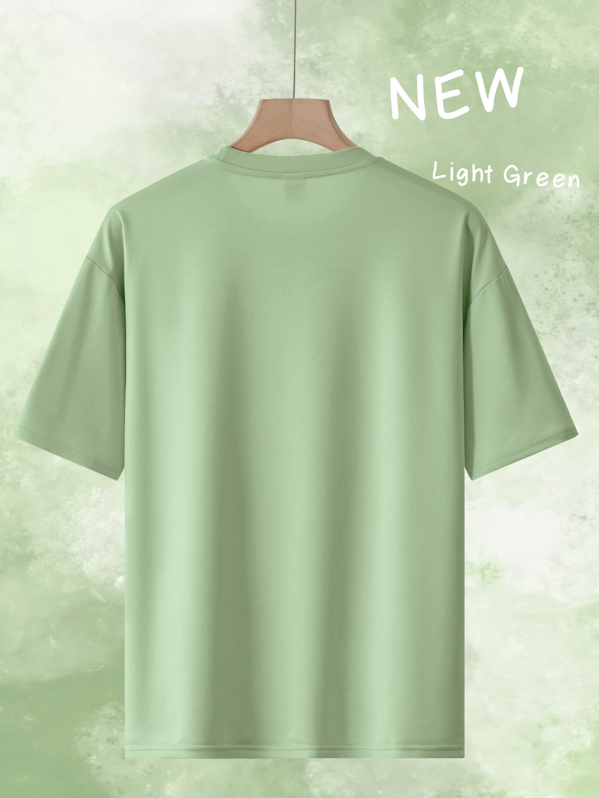 Men's Trendy Loose-Fit Crew Neck T-Shirt, Casual Daily Short-Sleeve Tee, BORG 1956 Vintage Letter Print, Simple and  Versatile Top, Suitable as a Gift - Light Green