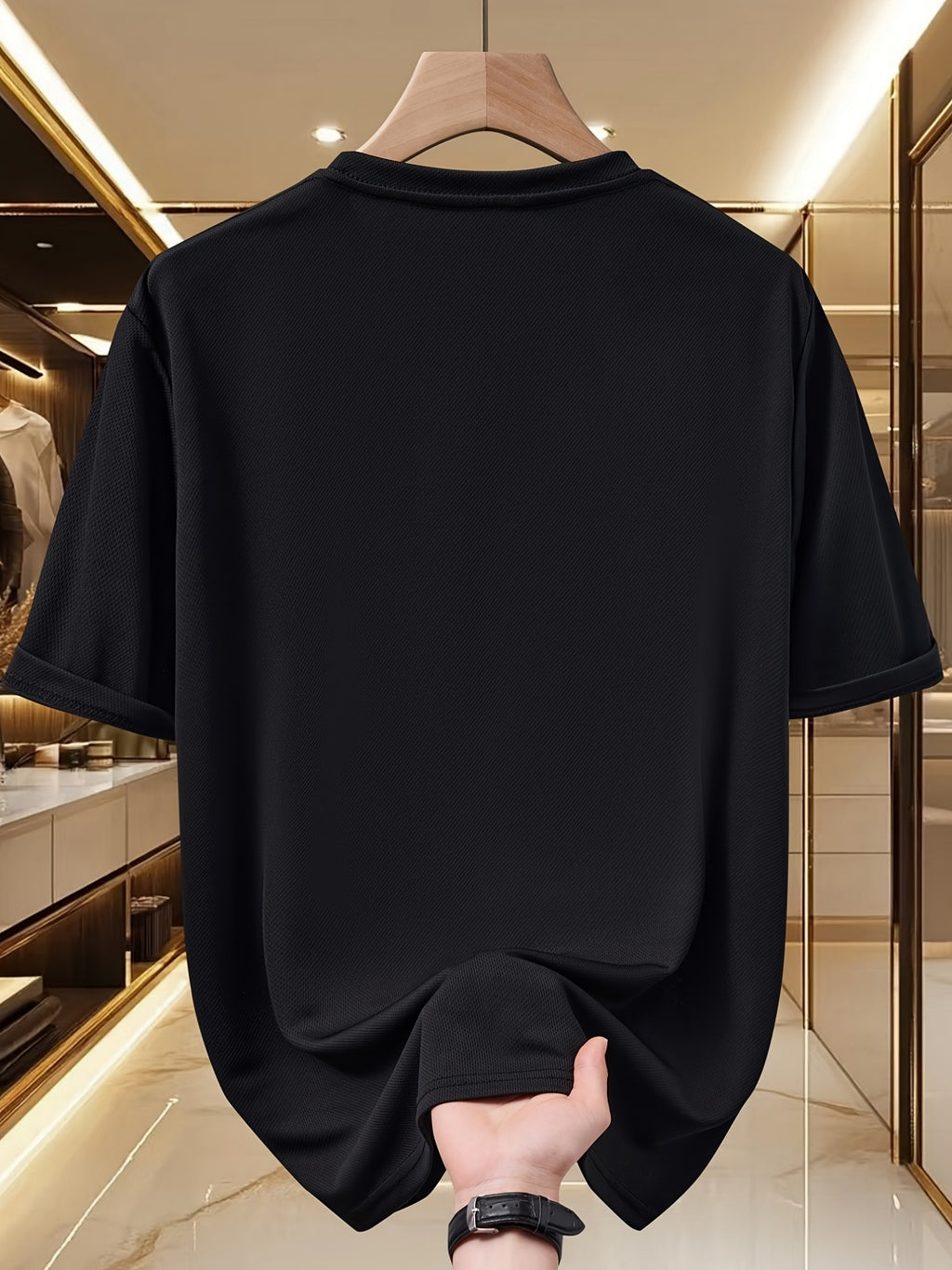Men'S American Retro Letter Print New Arrival Comfortable Fashion Casual T-Shirt, Easy Care, Business Casual Style, Breathable, Comfortable, Ideal Top for Outdoor Sports - Black