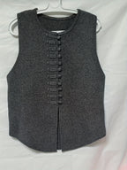 2026 New Women's Spring/Autumn New Chinese-Style Vintage Elegant Casual Solid Color Soft Sweater Vest Outerwear Jacket - Dark Gray
