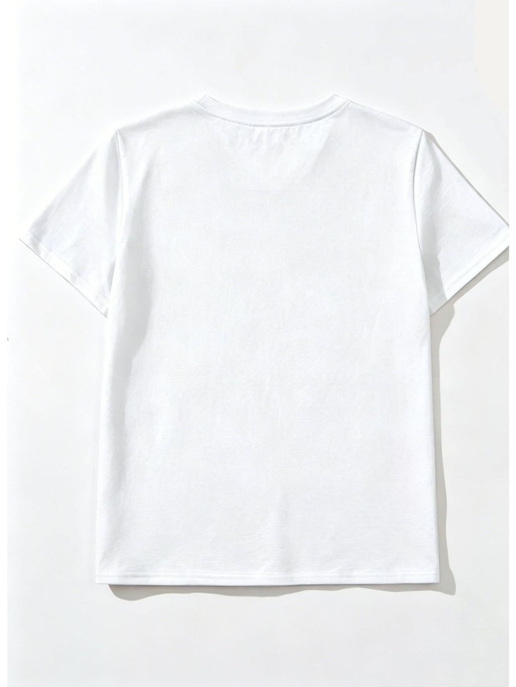Black And White Half-Color Block Frame Symmetrical Butterfly BE YOURSELF Inspirational English Short Sleeve Women'S Niche Ins Style Casual Commute All-Match Round Neck T-Shirt - White
