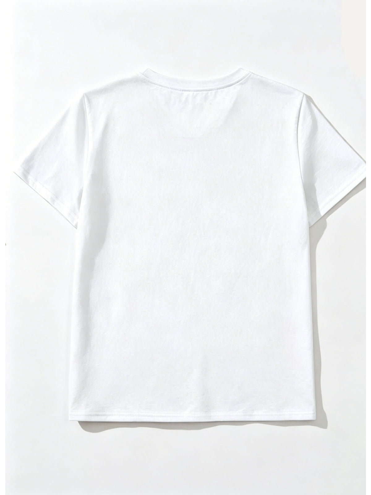 Black And White Half-Color Block Frame Symmetrical Butterfly BE YOURSELF Inspirational English Short Sleeve Women'S Niche Ins Style Casual Commute All-Match Round Neck T-Shirt - White