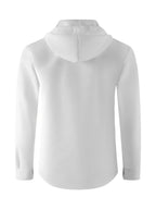 Men'S Waffle Knit Hooded Jacket - Button-Up Workwear Coat - Casual Jacket with Pockets - Spring And Autumn Commute Outfit - Korean Style for Outdoor Activities, Camping, Hiking - White