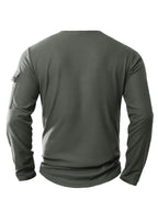 New Men's Waffle Knit Fake 2pcs Polo Shirt with Print, Sporty Fitness Leisure Comfortable Top - Grey