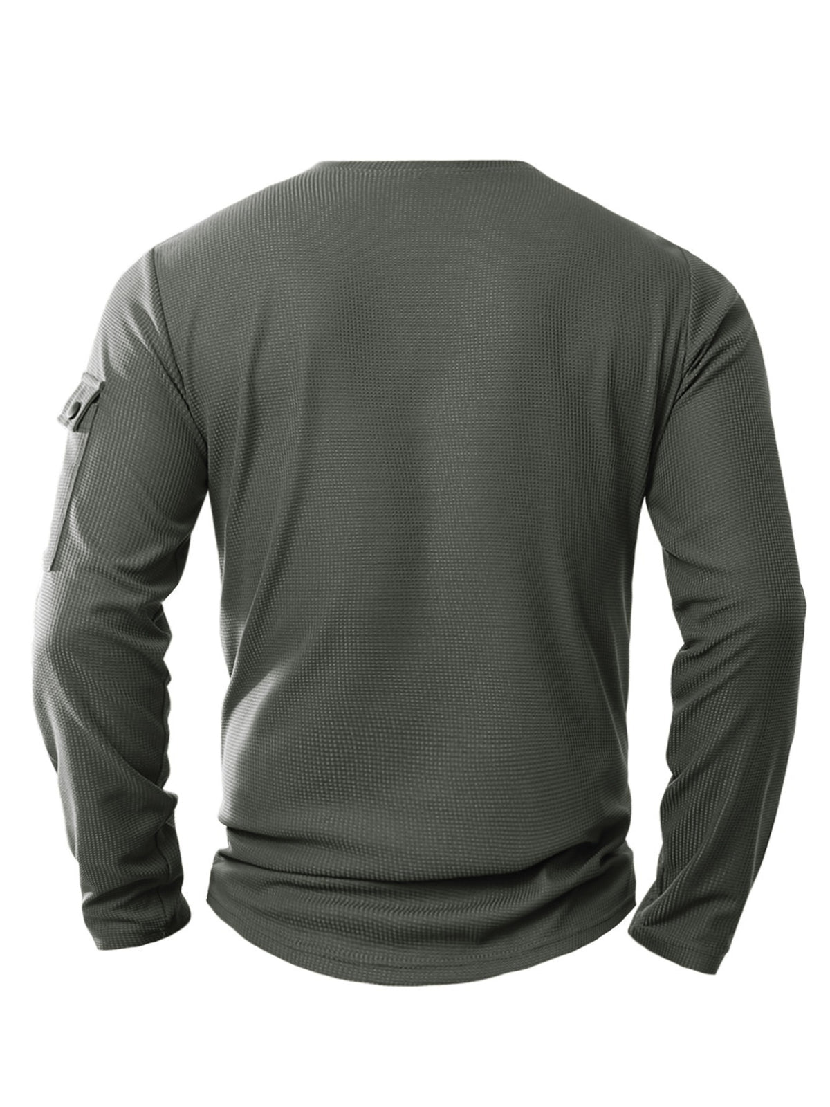 New Men's Waffle Knit Fake 2pcs Polo Shirt with Print, Sporty Fitness Leisure Comfortable Top - Grey
