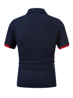 Summer New Men'S Half-Zipper Collar Short Sleeve Polo Shirt Casual Loose All-Match Polo Shirt - Navy Color