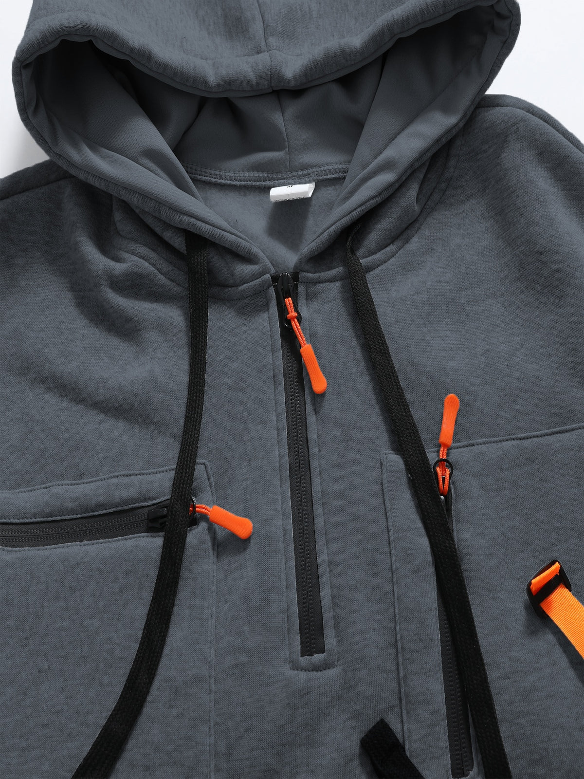 2026 Autumn Winter New Street Men'S Sweatshirt Outdoor Sports Sweatshirt Multi-Pocket Zipper Men'S Casual Print Novelty Hoodie - Dark Gray