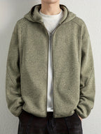 Men'S Spring And Autumn Hooded Sweatshirt Cardigan, Basic Jacket, Multiple Colors Available, Casual Zipper Design, Easy to Wear. Pair with Solid Color Base Pieces, Easily Integrates Into Various Fashion Trends, Practical And Minimalist Fashion - Pea Green Color