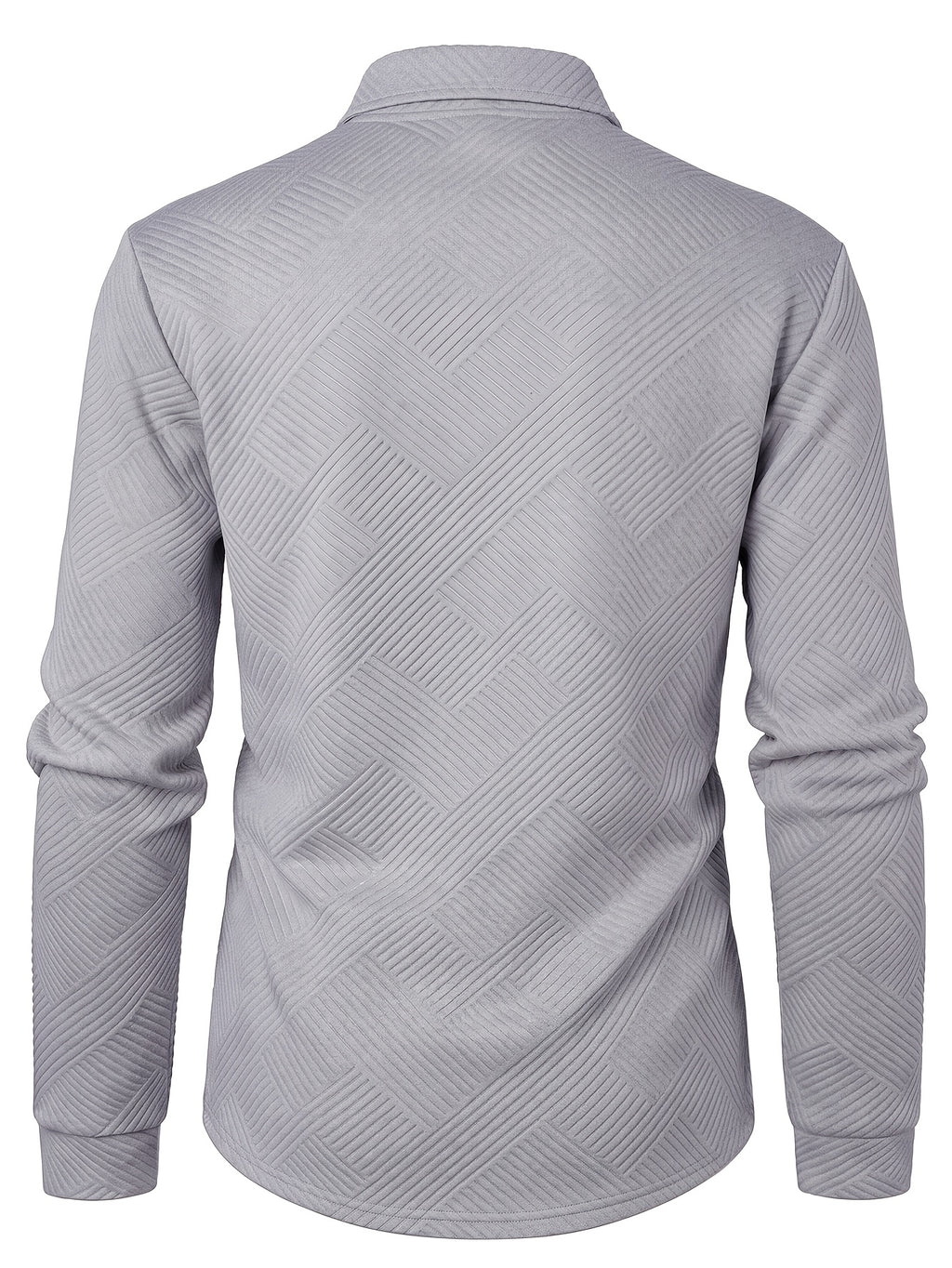 Pring/Autumn New Men's POIO Shirt Fashionable And Atmospheric Casual Knit Jacquard T-Shirt Men's Clothing - Grey