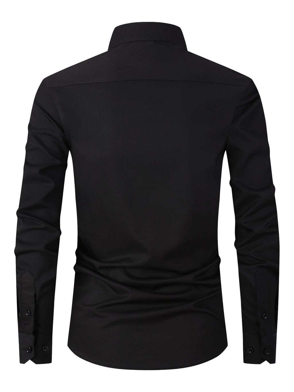 New Fashion Casual Stand Collar Long Sleeve, Smart Casual - Black