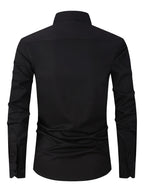 New Fashion Casual Stand Collar Long Sleeve, Smart Casual - Black