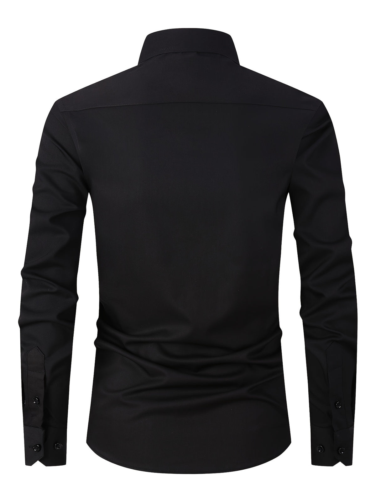 New Fashion Casual Stand Collar Long Sleeve, Smart Casual - Black