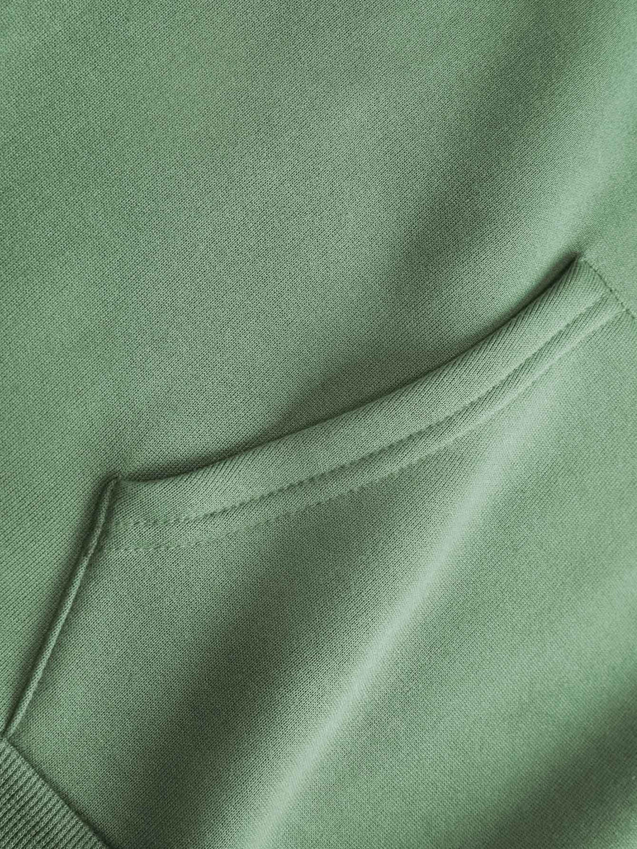 Cartoon Men's New Trendy Autumn Winter Hoodie, Casual Daily Drawstring Hooded Sweatshirt with Creative Design Print, Front Kangaroo Pocket, Unisex Top - Light Green
