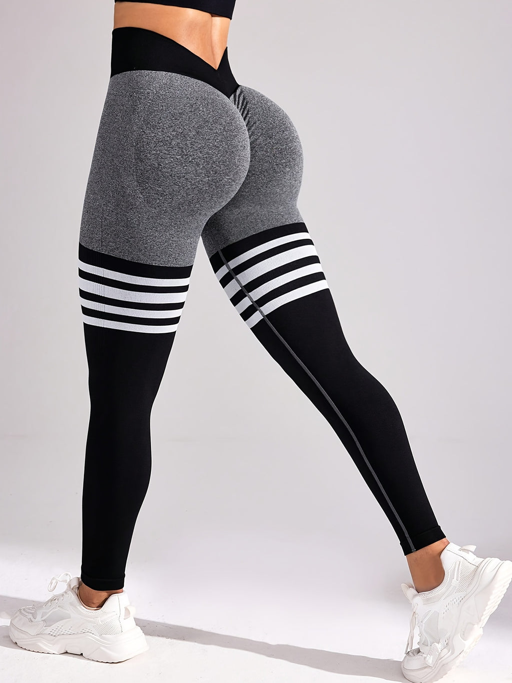 Plus Size - Plus Size - Popular New Large-Size Four-Way Stretch Leggings for Women, Featuring High Elasticity, High Waist, And a Seamless Design That Enhances The Peach-Shaped Butt And Provides a Slim, Sexy Look - Grey