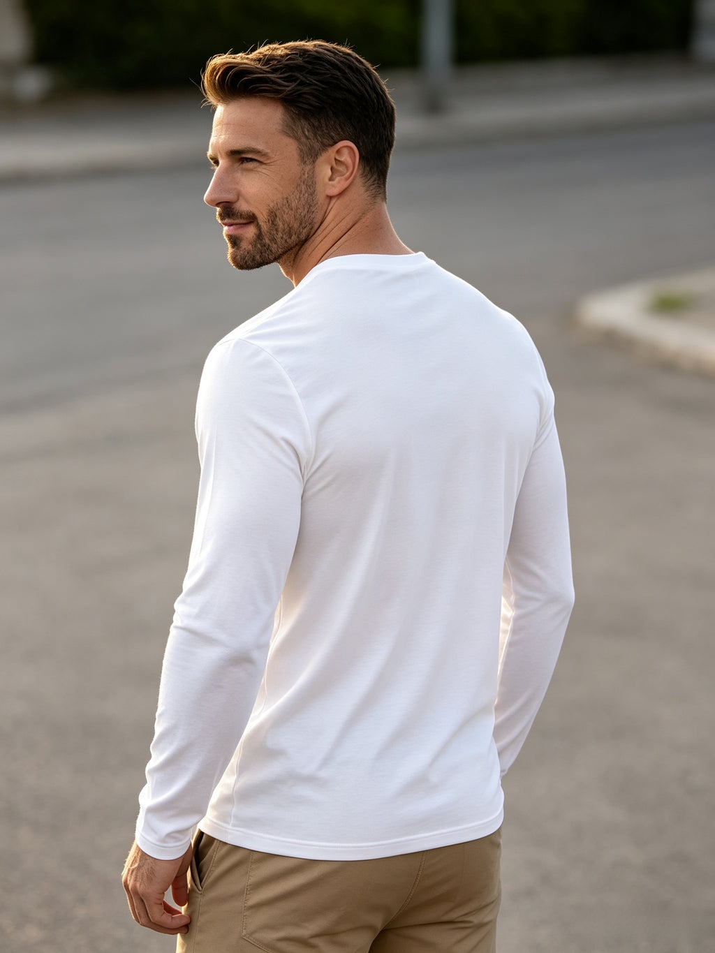100%, 3pcs Men'S V-Neck Long Sleeve Chokers T-Shirts, Men'S Knit Sweatshirt, New Casual Athletic Ribbed Collar Top - White+yellow+dark Gray