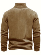 Autumn-Winter Plush Top Half-Zip Sweatshirt Trendy Warm Clothing - Orange