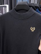 Minimalist City Round Neck Sweater Portable Daily Commute - Deep Gray