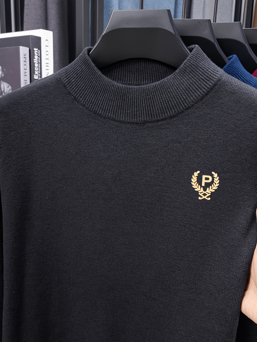 Minimalist City Round Neck Sweater Portable Daily Commute - Deep Gray