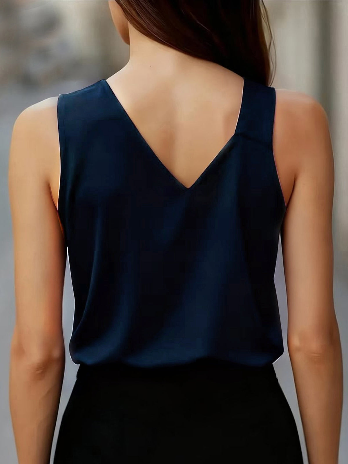 Women'S Irregular Strap Cami Top - Navy Color