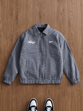 Men's Vintage Plaid Lapel Jacket, a Versatile Shirt-collar Outerwear for Daily Casual Wear in Spring and Autumn, Suitable for Everyday Work Settings, a Harrington Style Lightweight Men's Casual Sport Jacket - Black