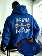 Versatile Hoodie for Weightlifting Enthusiasts, Casual and Comfortable Long-Sleeve Pullover, Suitable for Spring, Autumn, and Winter - Blue