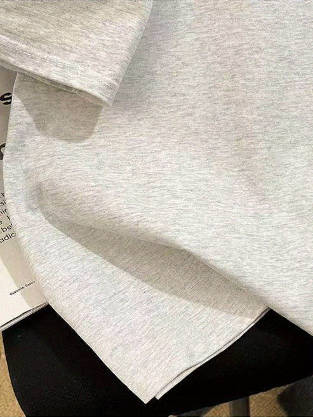 Pure T-shirt for Women Short-sleeved Niche Design and Design Print 2025 Summer New Loose Half-sleeved Slim Top for Women - Light Grey