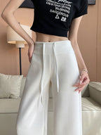 Women's Summer Lightweight 2025 New Straight-Leg Sweatpants, Loose Lazy Casual Wide Leg Pant for Petite - White