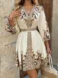 Fashionable and Elegant Printed Dress - Multicolor