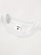 Men's Left Chest "NORWAY" Norwegian Flag Letter Small Print Crew Neck Sweatshirt, Solid Color Loose Fit Casual Pullover Long Sleeve Commuter Top - White